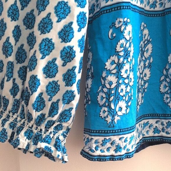 J. Crew Cotton Block Print Artist Blouse Top Size L - Picture 6 of 13